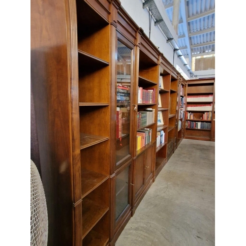 295 - 8-Part Mahogany Executive Office / Library Shelving & Display, with 2 x Glass Cabinet, 6-Drawers and... 