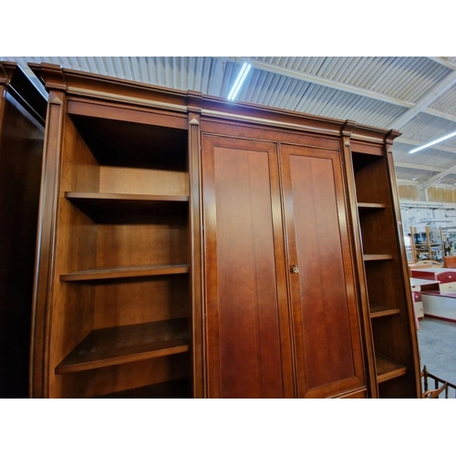 300 - 3-Part Mahogany Executive Office / Library Shelving & Display, with Double Cupboards in the Centre, ... 