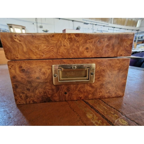 77 - Solid Wood Humidor with Recessed Metal Handles, Made in Italy, (Approx. 39 x 22 x 13cm)