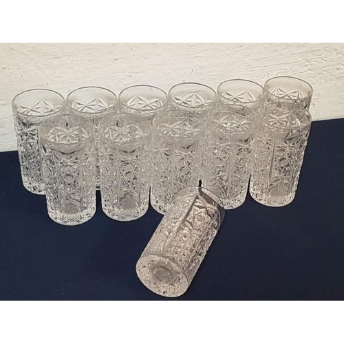 121 - Set of 12 x Heavy Bohemia Crystal Water Glasses