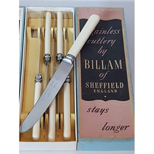 123 - Vintage Stainless Steel Cutlery (Knifes) by Steffield (England) 2 x Sets of 6 x in Display Boxes and... 