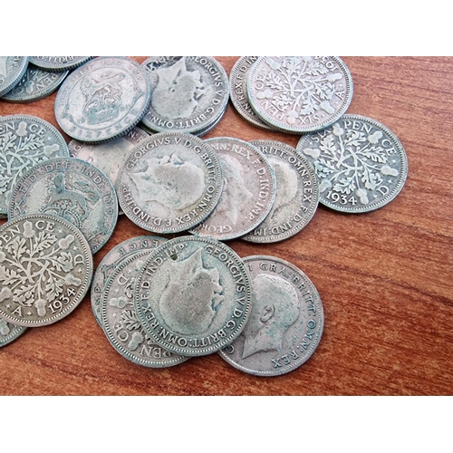 137 - Collection of Silver (.500) British Sixpence Coins (1920-1946), (Approx. 36 Pieces, Total Weight 98g... 