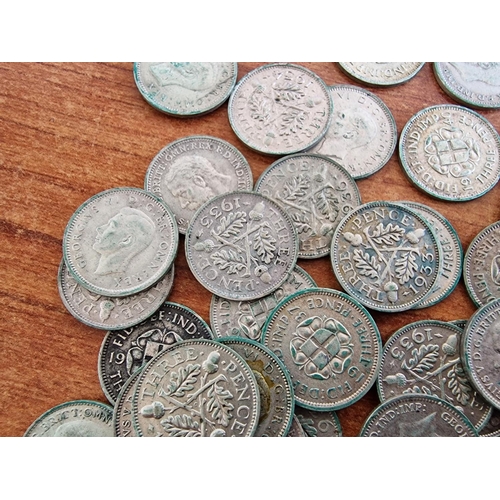 139 - Collection of Silver (.500) British Three Pence Coins (1920-1946), (Approx. 65 Pieces, Total Weight ... 