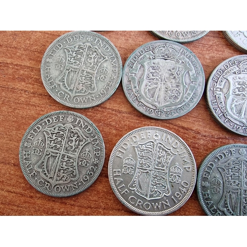 142 - 11 x Silver (.500) British Half Crown Coins (1920-1946), (Total Weight Approx. 150g)