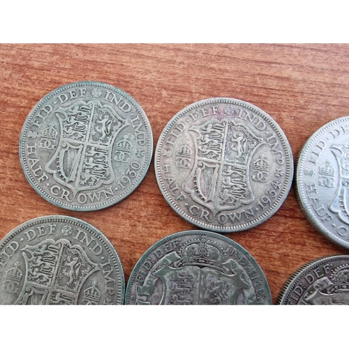 142 - 11 x Silver (.500) British Half Crown Coins (1920-1946), (Total Weight Approx. 150g)