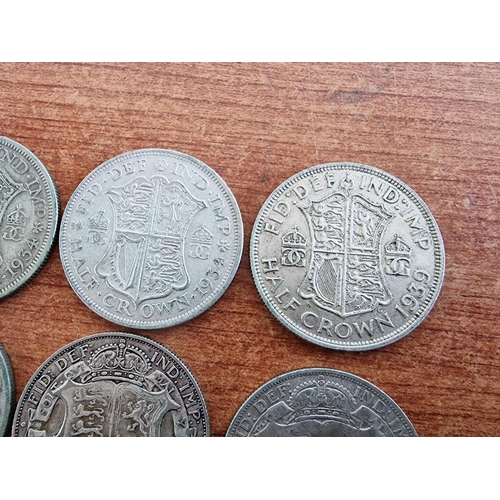 142 - 11 x Silver (.500) British Half Crown Coins (1920-1946), (Total Weight Approx. 150g)