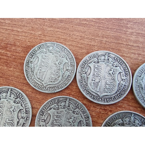 143 - 10 x Antique Silver (.925) British Half Crown Coins; 1915 (4), 1916, 1917, 1918 (3) and 1919. (Total... 