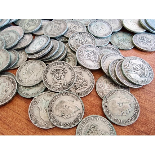 145 - Collection of Silver (.500) British One Shilling Coins (1920-1946), (Total Weight Approx. 990g)