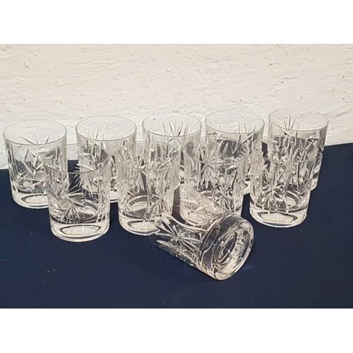 172 - Set of 10 x Bohemia Crystal Whisky Glasses