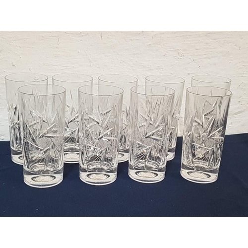 173 - Set of 9 x Bohemia Crystal Water Glasses