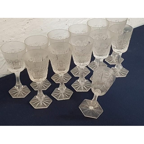 181 - Set of 12 x Vintage Bohemia Crystal Liquor Glasses