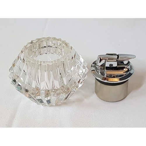 192 - Vintage Flaminaire Lighter (Stamped Flaminare Paris) and Ronson Lighter in Crystal Holder (Un-Tested... 