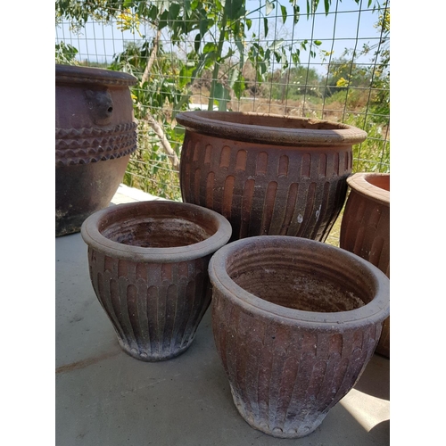 198 - Collection of 6 x Matching Terracotta Plant Pots in Various Size