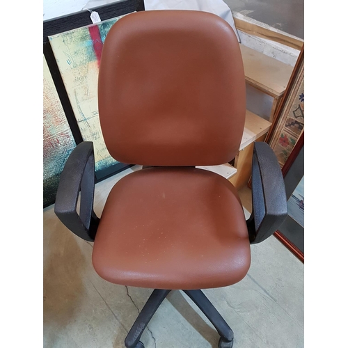 203 - Brown Leather Effect Office Chair (A/F)