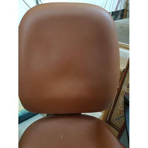 203 - Brown Leather Effect Office Chair (A/F)