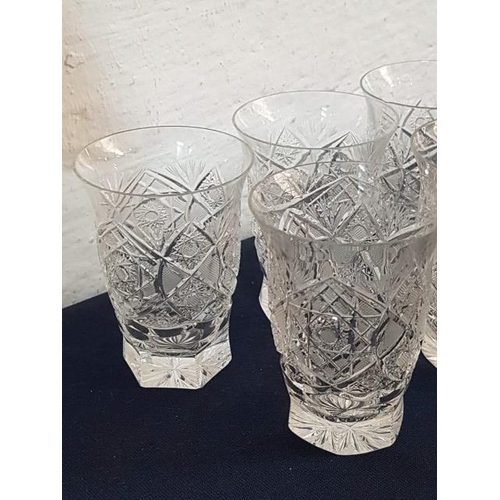 204 - Set of 9 x Bohemia Crystal Water / Juice Glasses