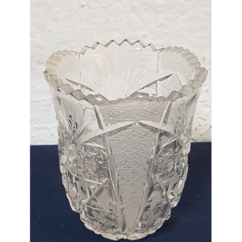 207 - Retro Crystal Bohemia Vase (H:13.5cm x Ø11.5cm) and Matching Sweet Bowl (Ø12cm x H:7cm)