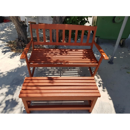 241 - Traditional Wooden Garden Bench with Back and One Other with No Back (x2)