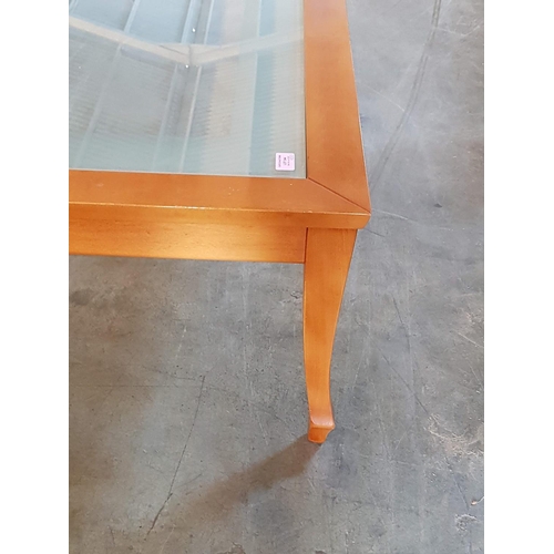 244 - Square Coffee Table with Glass Top (93 x 93 x 38cm)