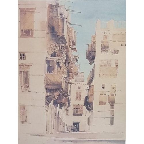 370 - 2 x Saudi Arabia, Old Teddah Prints of Watercolour by Spencer W. Tart in Matching Frames (32 x 42cm ... 