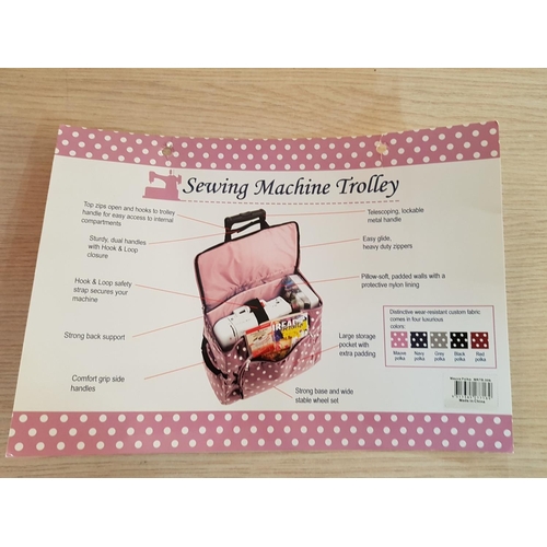 371 - Pink with White Spotted Sewing Machine Trolley