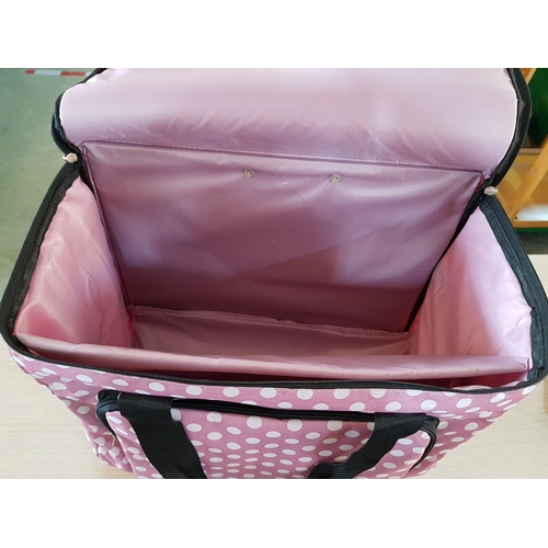 371 - Pink with White Spotted Sewing Machine Trolley