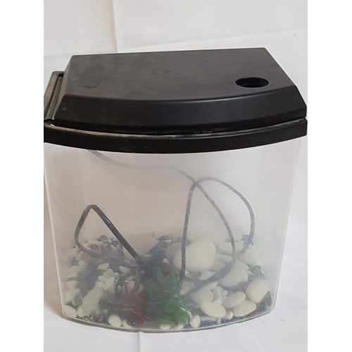 379 - Small Plastic (25 x 27 x 20cm) Aquarium with Accessories and Eheim Pick Up 2006, Interial Filter Gre... 