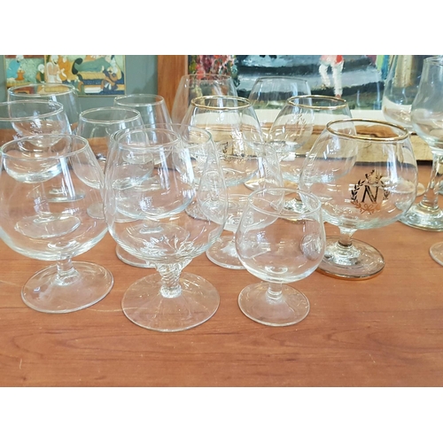 393 - Large Collection of Drinking Glasses with Glass Jug and 2 x Dessert Dishes