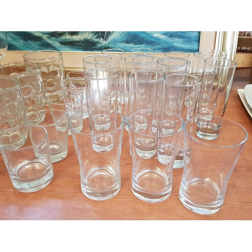 393 - Large Collection of Drinking Glasses with Glass Jug and 2 x Dessert Dishes