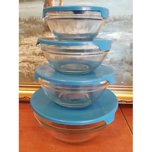 396 - 4 x Glass Bowls with Lids