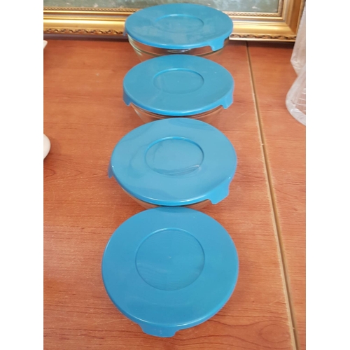 396 - 4 x Glass Bowls with Lids