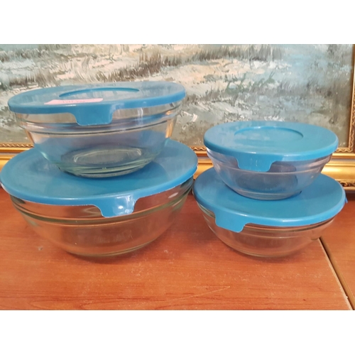 396 - 4 x Glass Bowls with Lids