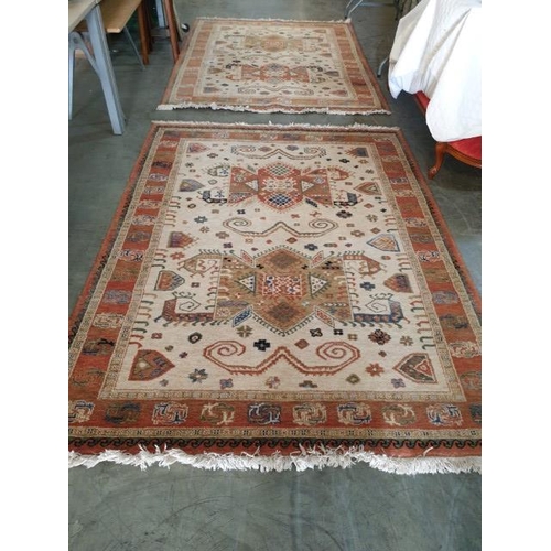 413 - 2 x Carpets with Geometric Patterns 