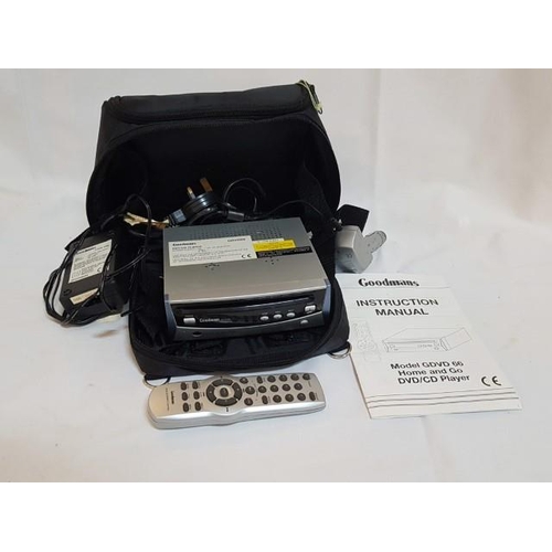 532 - Home and Go DVD / CD Player, Model GDVD66 with Accessories Case and Manual Instruction (Un-Tested)