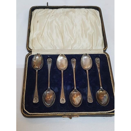 534 - Set of 6 x Vintage Silver Tea Spoons in Display Case