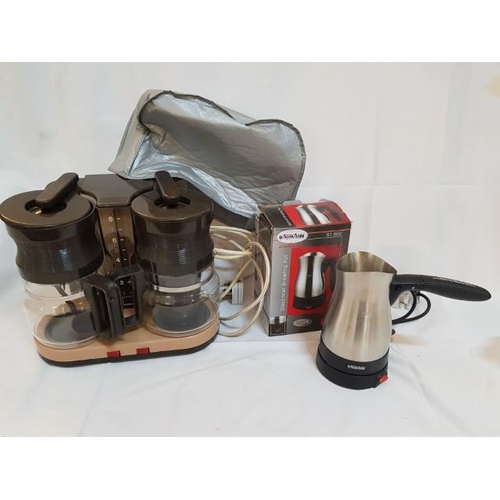 535 - Retro Twin Jug Filter Coffee Maker and Baumann ST862 Electric Brewing Pot (Un-Tested)