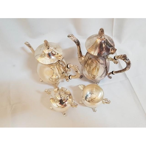 59 - Vintage Silver Plated Coffee / Tea Set inc; Coffee Pot, Tea Pot, Sugar Bowl and Milk / Cream Jug (x4... 