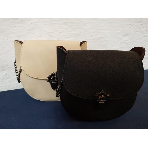 120 - Casual and Evening Ladies Crossbody and Envelope Shape Handbags, Black and Beige and Different Shape... 