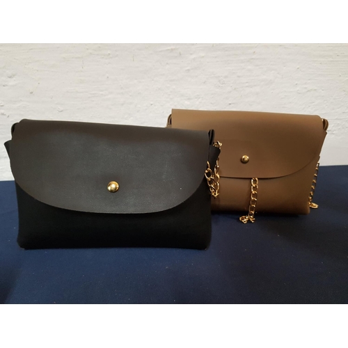 120 - Casual and Evening Ladies Crossbody and Envelope Shape Handbags, Black and Beige and Different Shape... 