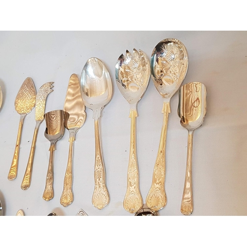 208 - Large Collection of Serving Cutlery; Different Brand, Shape and Pattern (Silver Plated, EPNS and Sta... 