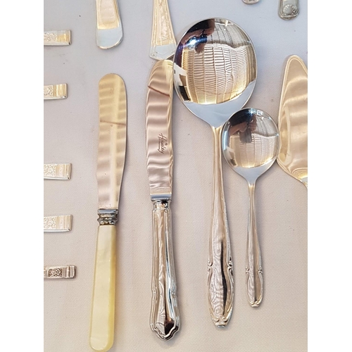 208 - Large Collection of Serving Cutlery; Different Brand, Shape and Pattern (Silver Plated, EPNS and Sta... 