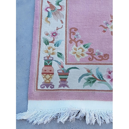 158 - Deep Pile Small Rug Pink with Oriental Pattern (165 x 90cm)