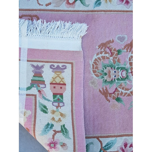 158 - Deep Pile Small Rug Pink with Oriental Pattern (165 x 90cm)