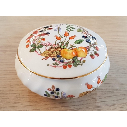 162 - Aynsley Somerset Porcelain Set, Small Vase (H:8cm) Trinket Box (Ø11.5cm) and Dish (Ø11cm)