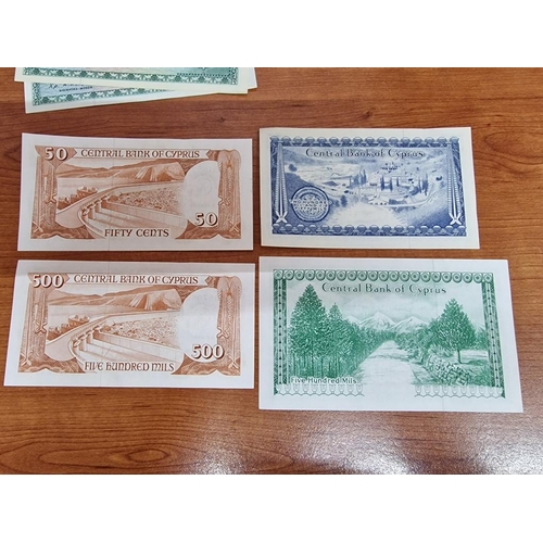 368A - Collection of Vintage Cypriot / Cyprus Bank Notes. 500 Mils: 1979 (x8), 1973 (x3), 1982 (x5), & 1983... 