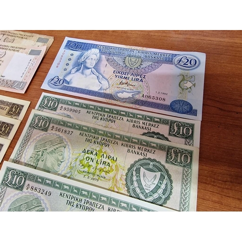 368c - Collection of Assorted Cypriot / Cyprus Bank Notes; £20 (1992), £10 (1978 x 2, 1977, 1997) and £1 (1... 