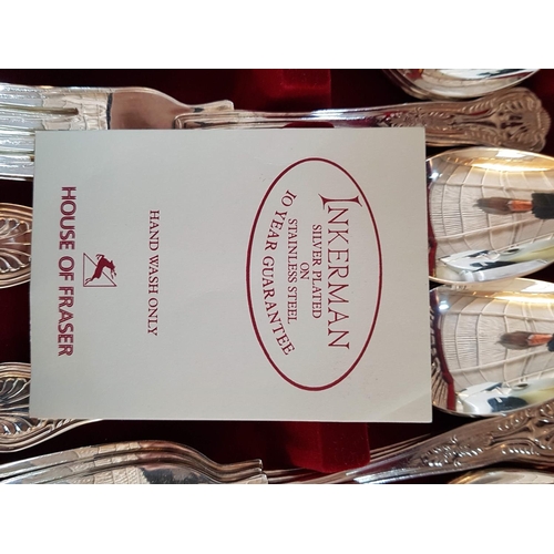 Inkerman Silver Plated Cutlery Set in Wooden Display Box (44pc)