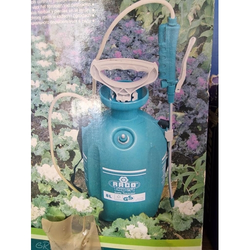 836 - Raco Expert 8Ltr Pressurised Garden Sprayer, Together with Michelin Twin Barrel Foot Pump, (2)