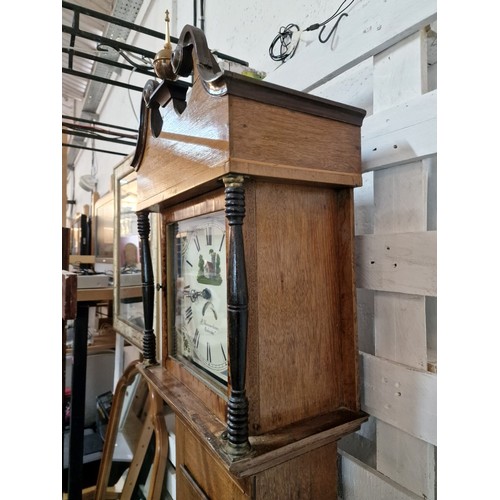 99A - 19th Century Mahogany Grandfather / Longcase Clock by 'R Summerhayes, Ilminster', UK. The Hood with ... 