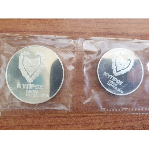 367 - 1976 One Pound and 500 Mils Cyprus Silver Proof Coin Set, Still Sealed in Presentation Case